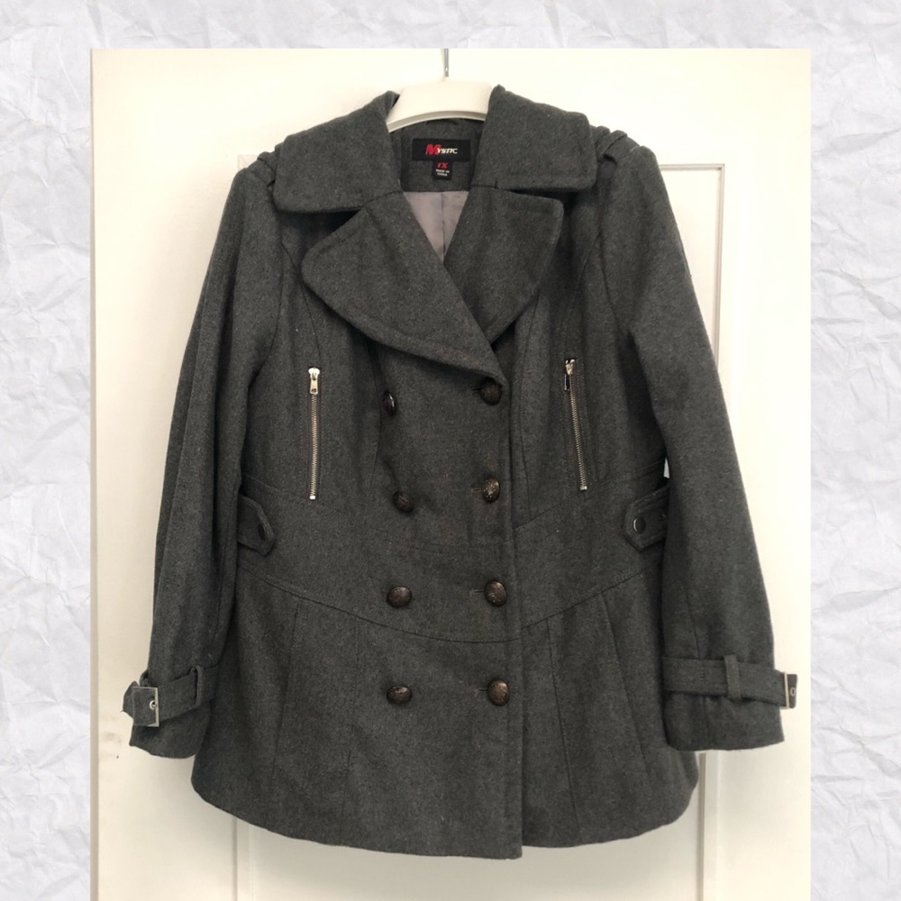 Gray wool pea coat